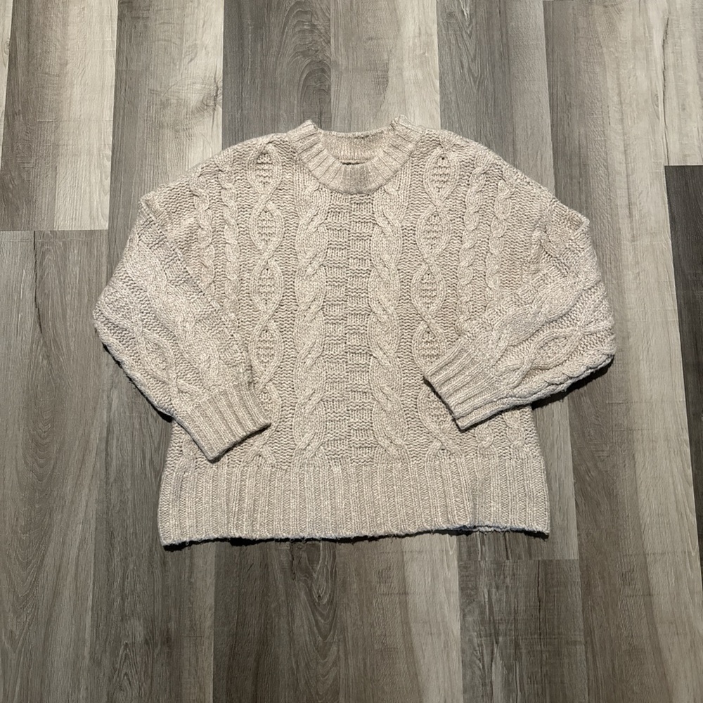 American Eagle Outfitters Cable Knit Sweater - Cream